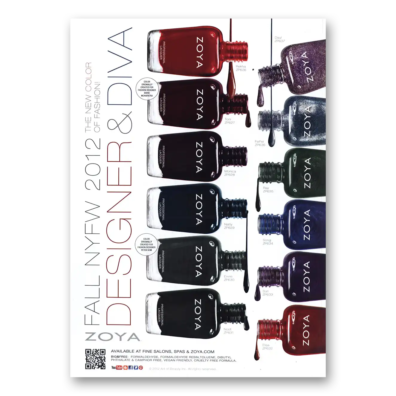 2012 Zoya Nailpolish Designer & Diva Vintage Magazine Print Ad