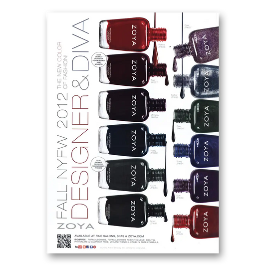 2012 Zoya Nailpolish Designer & Diva Vintage Magazine Print Ad