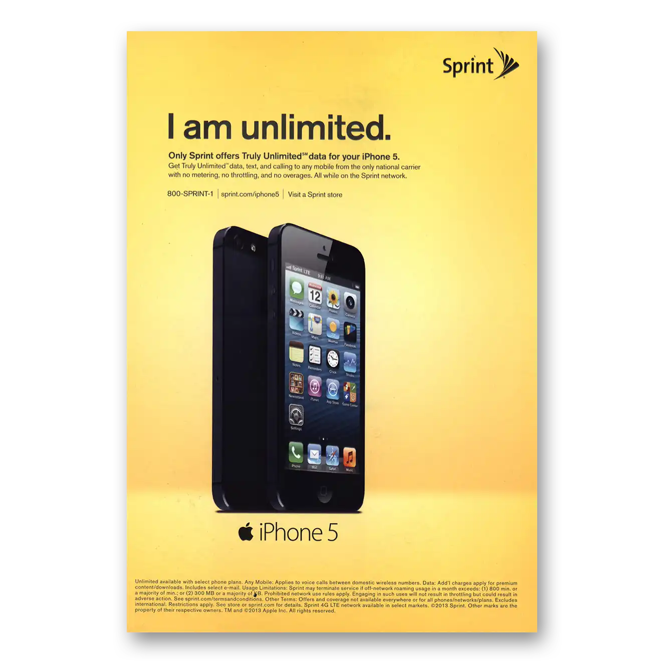 2013 Apple iPhone I Am Unlimited Vintage Magazine Print Ad