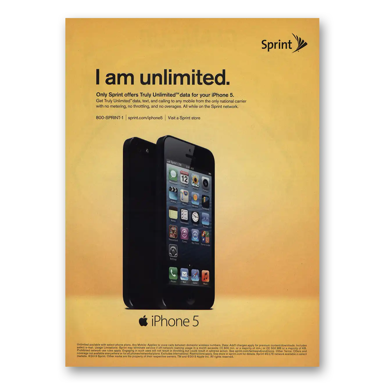 2013 Apple iPhone I Am Unlimited Vintage Magazine Print Ad