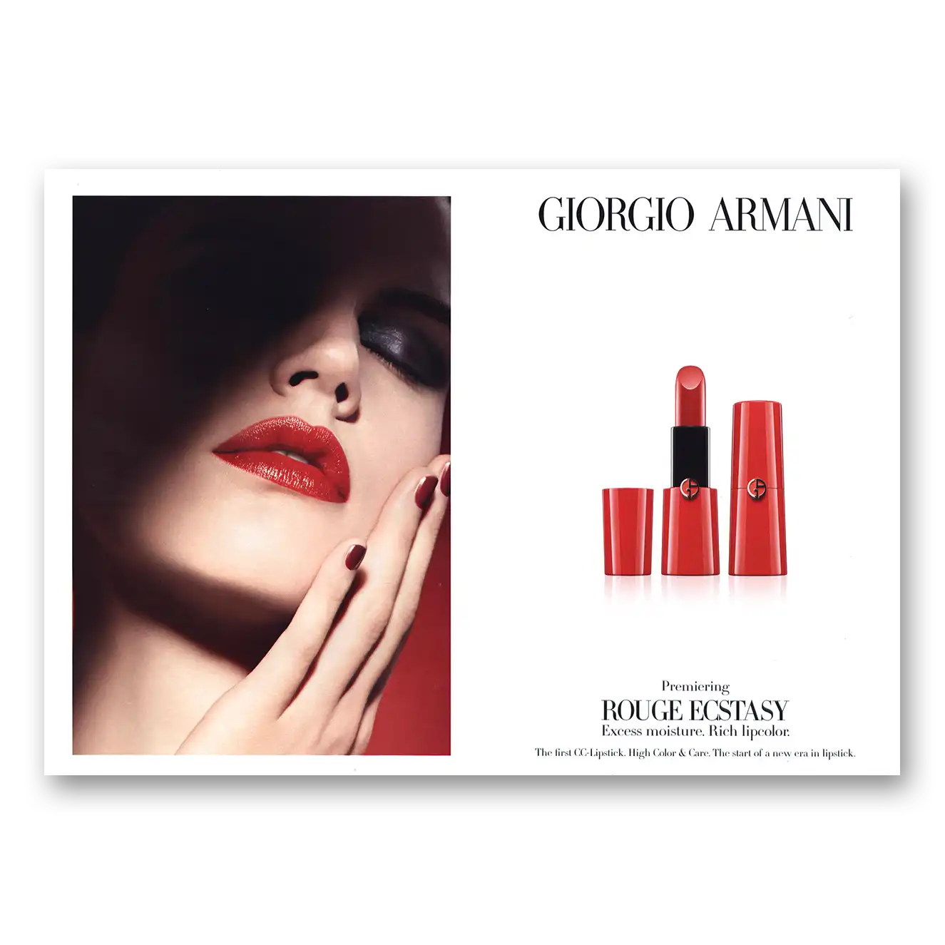 2013 Giorgio Armani Rouge Ecstasy Lipcolor Vintage Magazine Print Ad