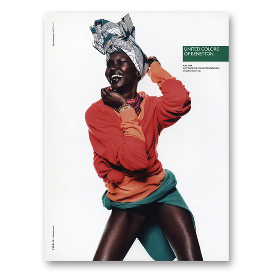 2013 United Colors of Benetton Alek Wek Vintage Magazine Print Ad