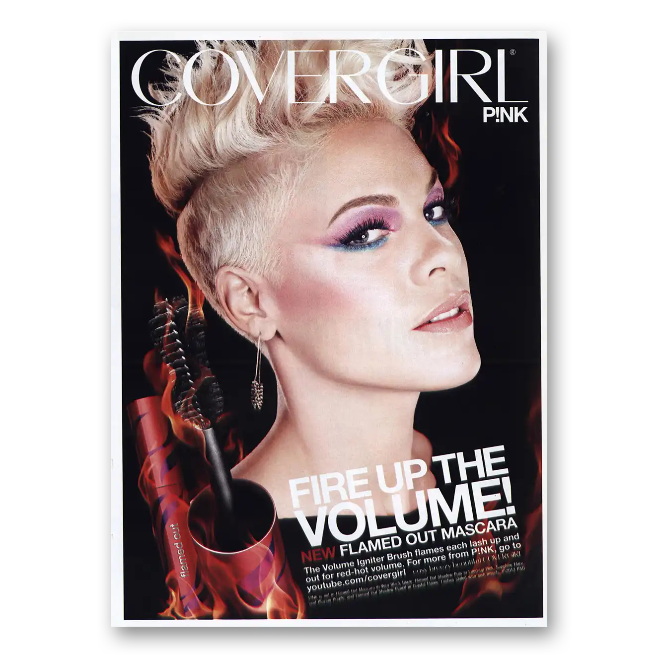 2013 Cover Girl Pink Fire Up the Volume Vintage Magazine Print Ad