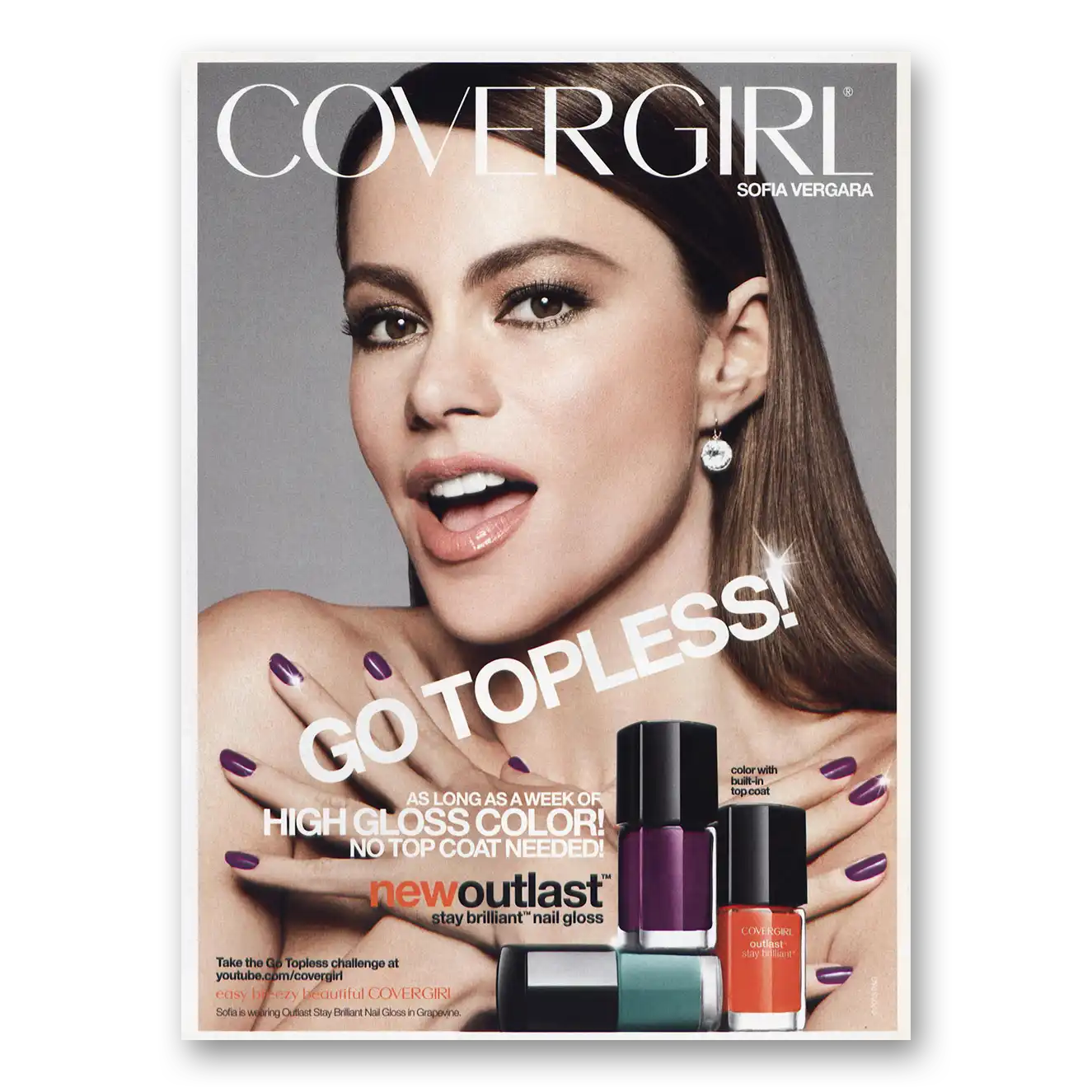 2013 Cover Girl Sofia Vergara Vintage Magazine Print Ad