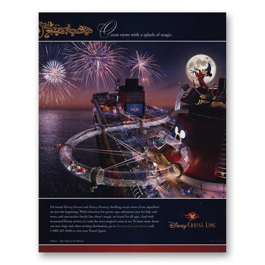 2013 Disney Cruise Line Ocean Views Splash of Music Vintage Magazine Print Ad