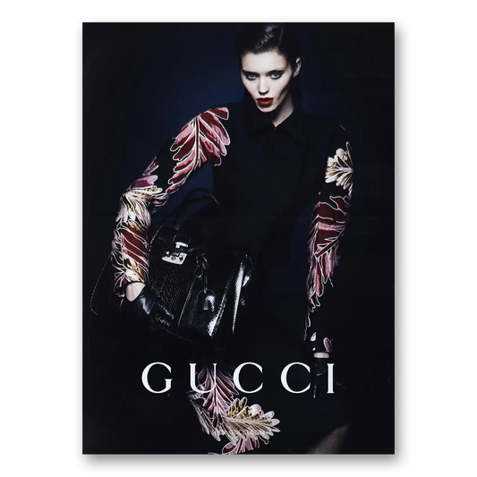 2013 Gucci Black Purse Vintage Magazine Print Ad