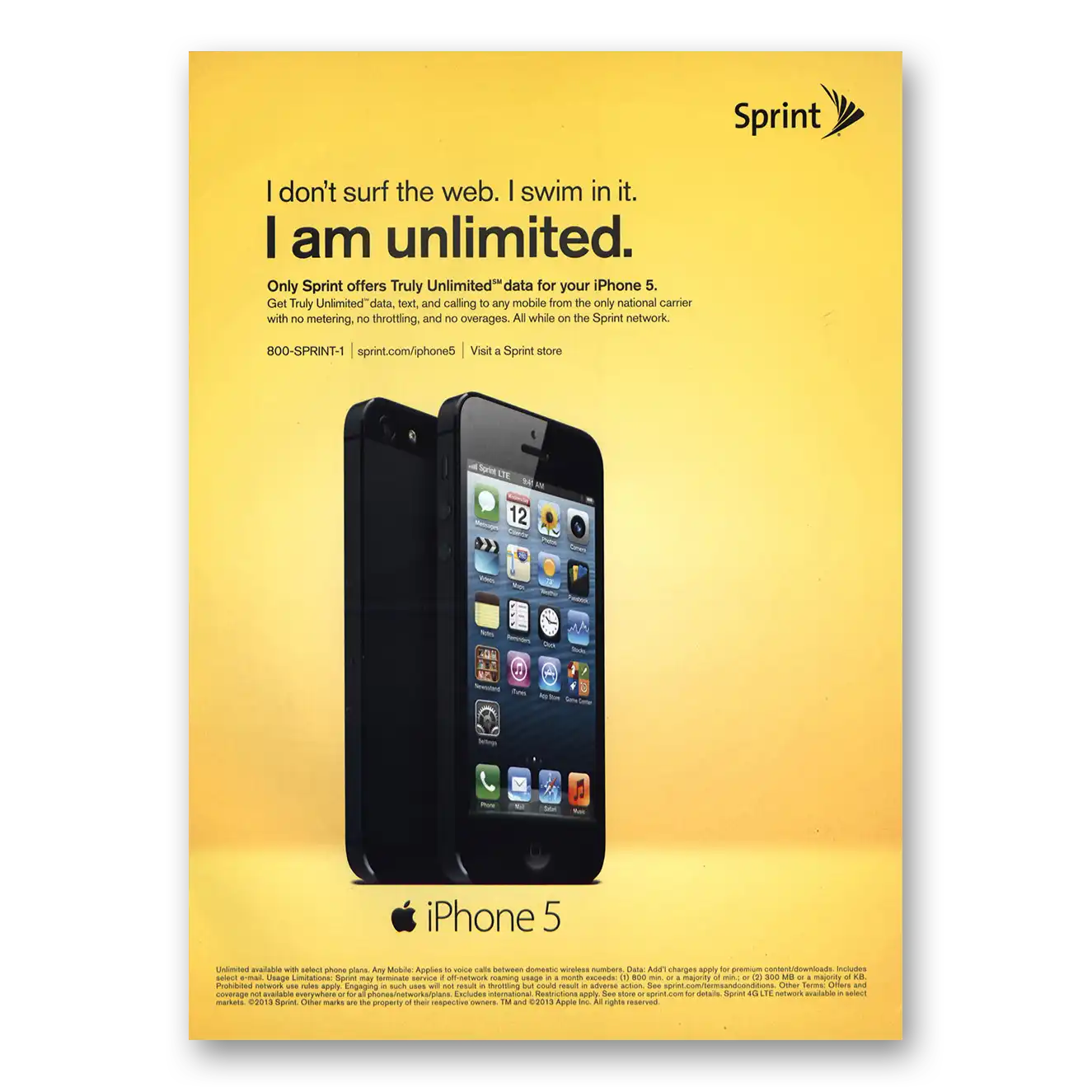 2013 Apple iPhone I Am Unlimited Vintage Magazine Print Ad