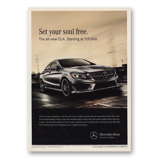 2013 Mercedes Benz Set Your Soul Free Vintage Magazine Print Ad