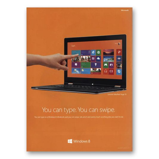 2013 Microsoft You Can Type You Can Swipe Vintage Magazine Print Ad