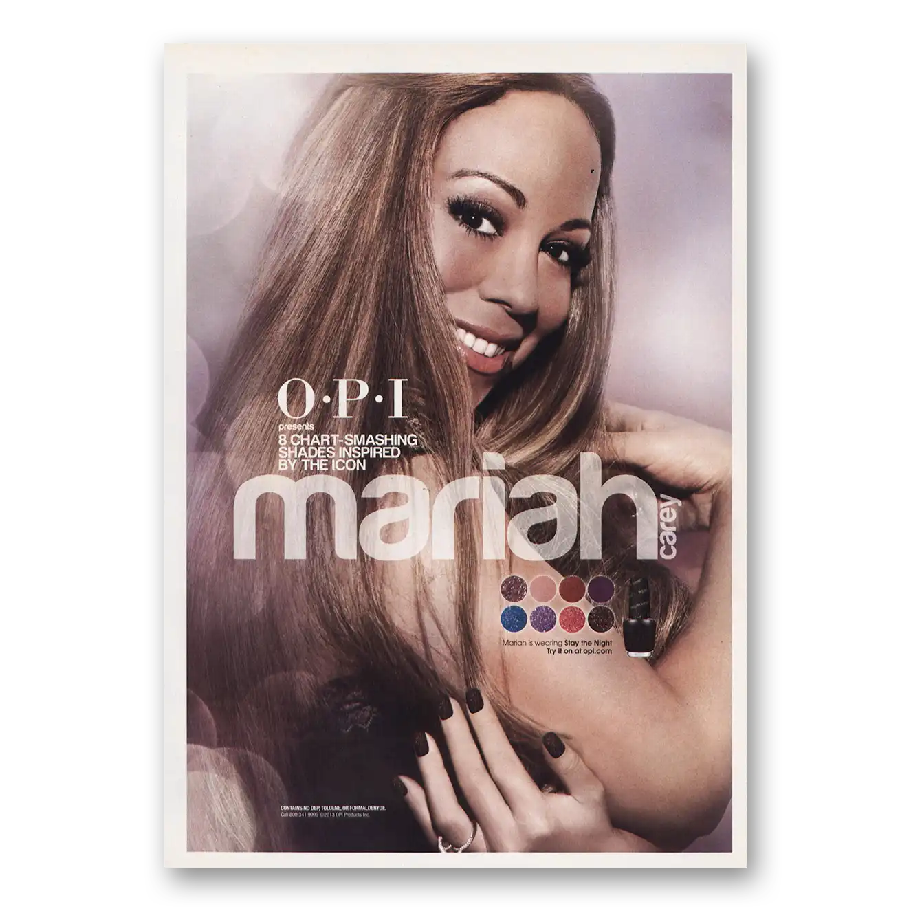 2013 OPI Mariah Carey Vintage Magazine Print Ad