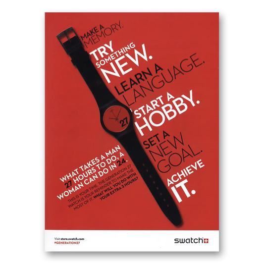 2013 Swatch Watch Try Something New Vintage Magazine Print Ad