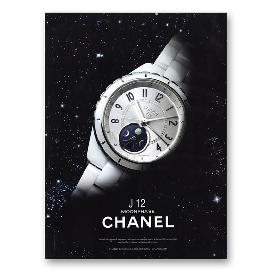 2014 Chanel J12 Moonphase Watch Vintage Magazine Print Ad