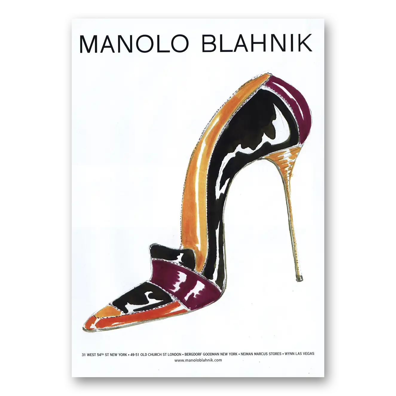 2014 Manolo Blahnik Shoes Fashion Vintage Magazine Print Ad