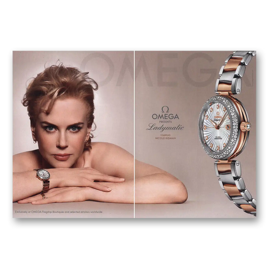 2014 Omega Watch Ladymatic Nicole Kidman Vintage Magazine Print Ad