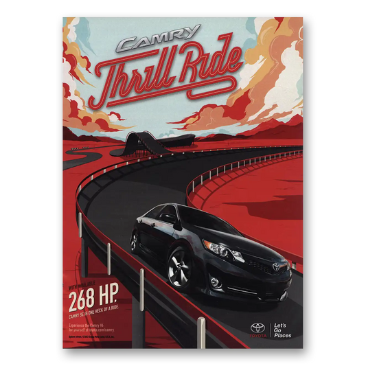 2014 Toyota Camry Thrill Ride Vintage Magazine Print Ad