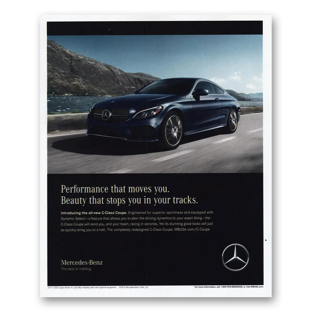 2016 Mercedes Benz Performance Moves You Vintage Magazine Print Ad