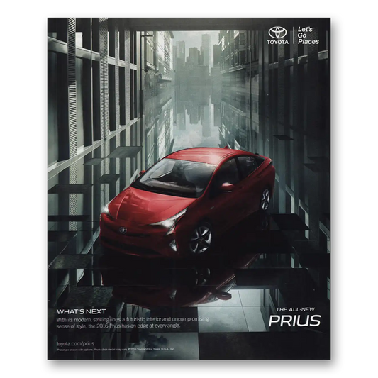 2016 Toyota Prius Whats Next Vintage Magazine Print Ad