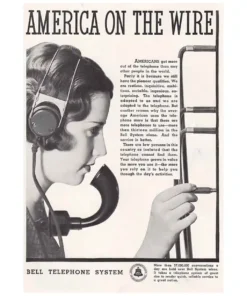 1934 Bell Telephone 1934 ad America On the Wire Vintage Print Ad