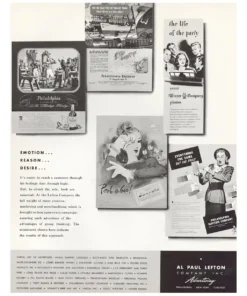 1947 Al Paul Lefton advertisement Emotion Reason Desire Vintage Print Ad
