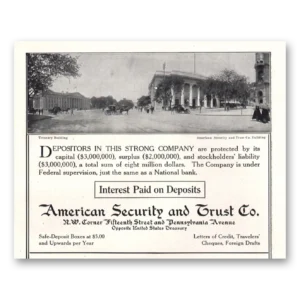 1910 American Security and Trust Print Ad | Strong Company