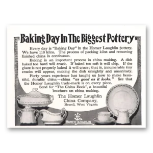 1912 Homer Laughlin China Print Ad | Baking Day