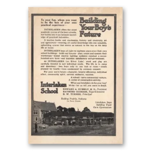 1912 Interlaken School Print Ad | Boys Future