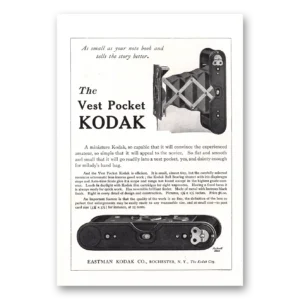 1912 Kodak Vest Pocket Print Ad | Miniature Kodak