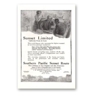 1912 Southern Pacific Print Ad | Sunset Limited