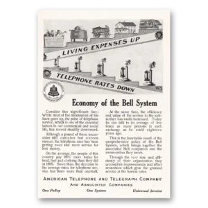 1913 American Telephone Print Ad | Living Expenses
