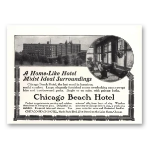 1914 Chicago Beach Hotel Print Ad | Ideal Surroundings