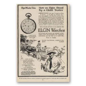 1914 Elgin Watch Print Ad | Globe Trotter