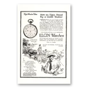 1914 Elgin Watch Print Ad | Globe Trotter