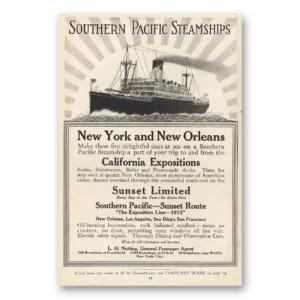 1914 Southern Pacific Print Ad | New Orleans