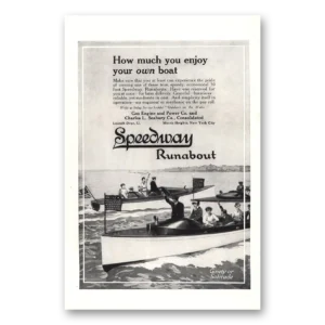 1914 Speedway Runabout Print Ad | Own Boat
