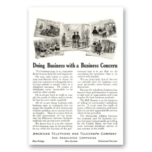 1915 American Telephone Print Ad | Business Concern