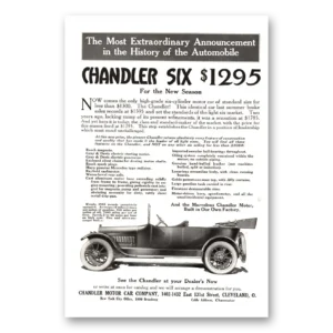 1915 Chandler Six Print Ad | Announcement