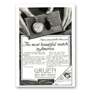 1915 Gruen Veri Thin Watch Print Ad | Most Beautiful