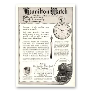 1915 Hamilton Watch Print Ad | Talk Think
