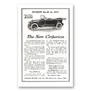 1914 Hudson Six Motor Car Print Ad | New Criterion