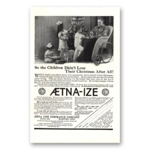 1916 Aetna Insurance Print Ad | Christmas