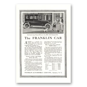 1916 Franklin Automobile Print Ad | Gets Critical