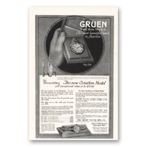 1916 Gruen Veri Thin Watch Print Ad | Ocathin Model