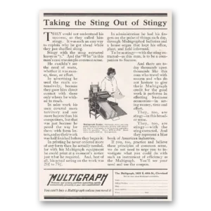 1916 Multigraph Print Ad | Sting Out Stingy