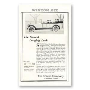 1916 Winston Six Print Ad | Longing Look