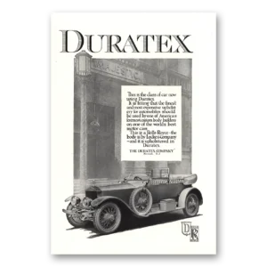 1918 Duratex Print Ad | Rolls Royce