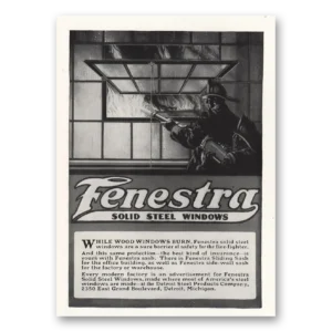1917 Fenestra Solid Steel Windows Print Ad | Wood Windows