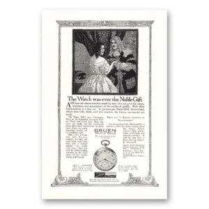 1917 Gruen Watch Print Ad | Noble Gift