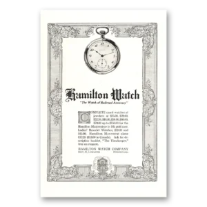 1917 Hamilton Watch Print Ad | Cased Watches