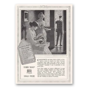 1917 Ivory Soap Print Ad | White Corduroy