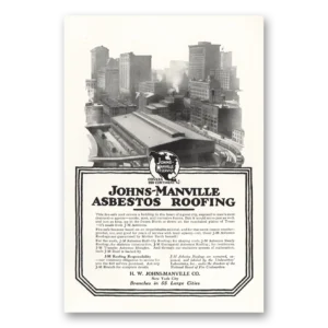 1917 Johns Manville Print Ad | Asbestos Roofing
